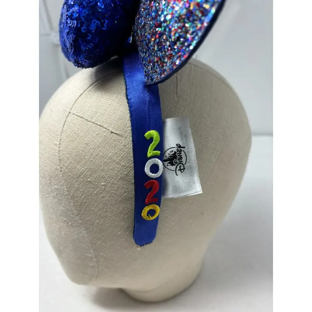 Disney Minnie Ears Headband Sparkle Bow Party‎ Blue Black Gold Orange Lot of 4